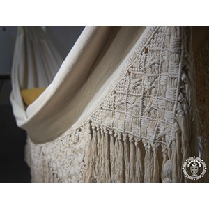Hamac macramé l ecru