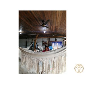 Hamac macramé l ecru