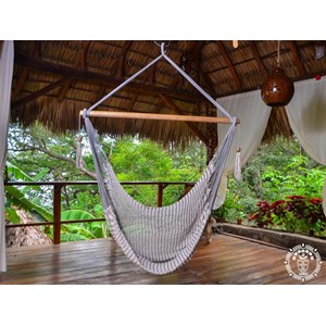 Hamac chaise jinopete xl blanc et gris