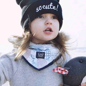 Bandana cache-cou réversible eli bleu