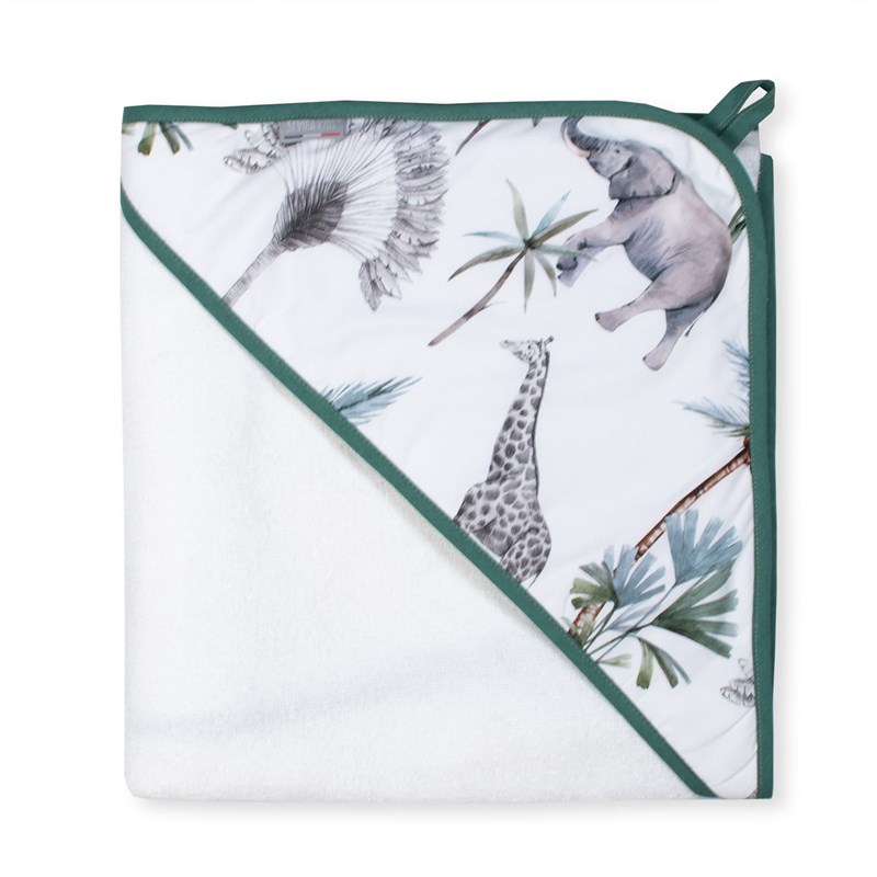 Grande cape de bain coton bambou safari