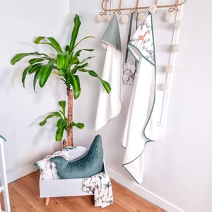 Grande cape de bain coton bambou safari