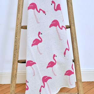 Couverture en coton bio, flamant