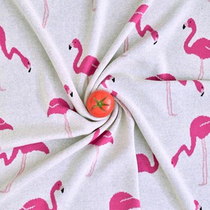 Couverture en coton bio, flamant
