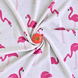 Couverture en coton bio flamant rose