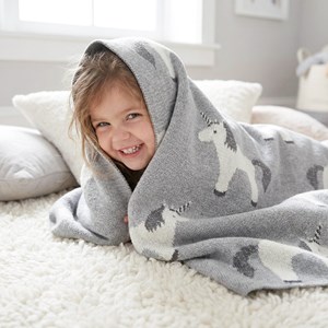 Couverture bébé coton bio licorne