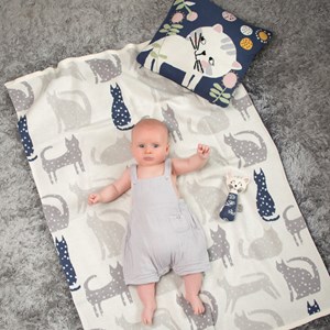 Couverture coton bio gots chat