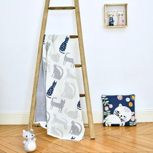 Couverture coton bio gots chat