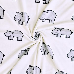 Couverture plaid coton bio hippo