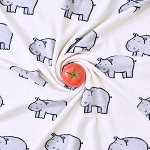 Couverture plaid coton bio hippo