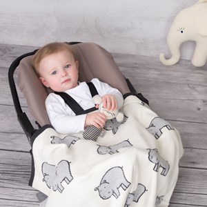 Couverture plaid coton bio hippo