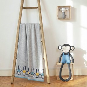 Couverture bébé coton bio singe