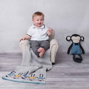 Couverture bébé coton bio singe