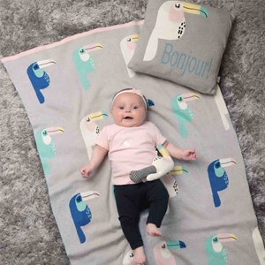 Couverture coton bio gots toucan