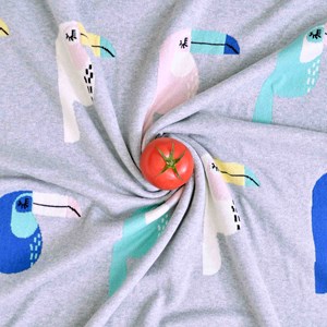 Couverture coton bio gots toucan