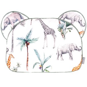 Coussin plat ourson safari vert