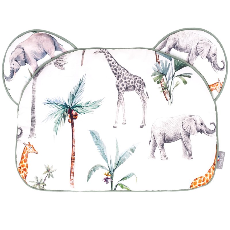 Oreiller coussin plat réversible safari