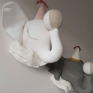 Trophée mural éléphant lin bébé