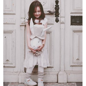 Trophée mural lapin lin chambre bébé