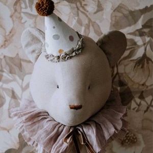 Trophée mural ours bébé alexia en lin