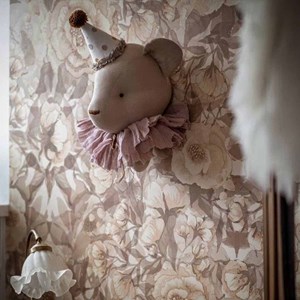 Trophée mural ours bébé alexia en lin