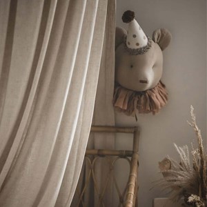 Trophée mural ours bébé alexia en lin