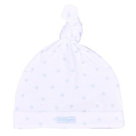 Bonnet naissance coton bio gots bleu -