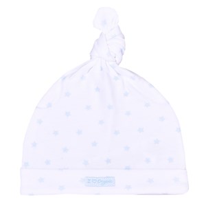 Bonnet naissance coton bio gots bleu -