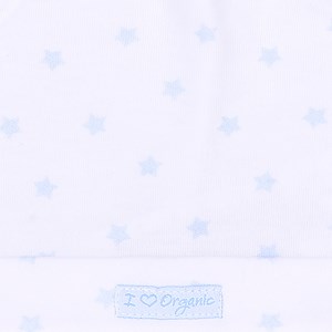 Bonnet naissance coton bio gots bleu -