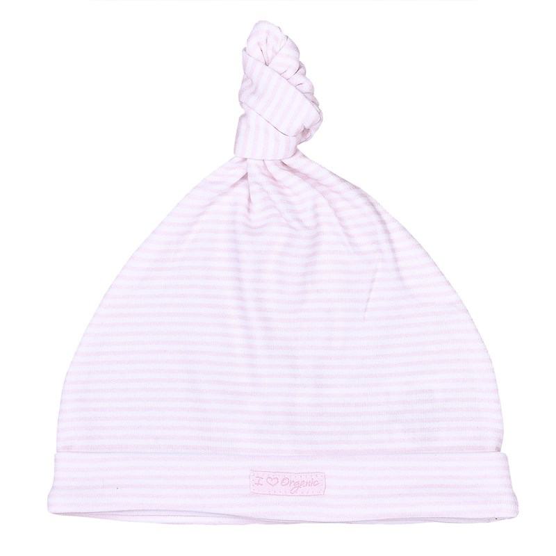 Bonnet naissance coton bio gots rose -