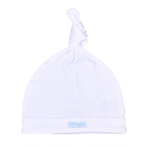 Bonnet naissance coton bio gots bleu -