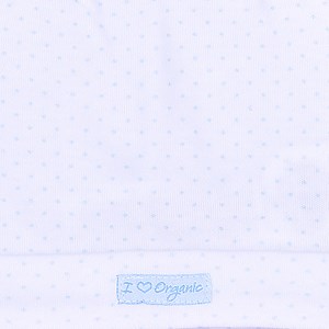 Bonnet naissance coton bio gots bleu -