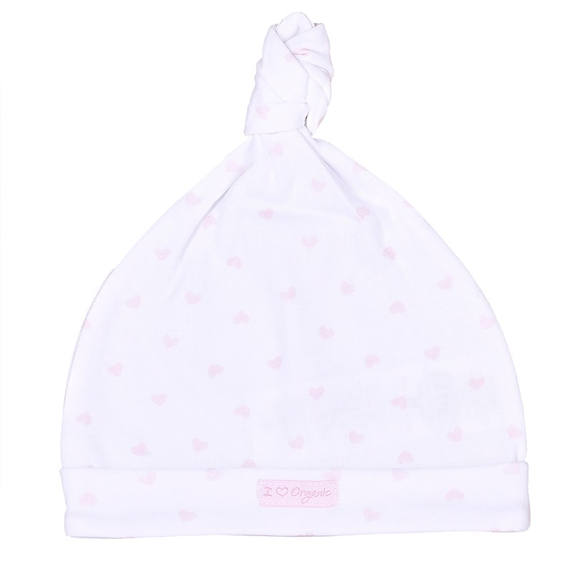 Bonnet naissance coton bio gots rose -