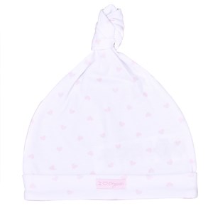 Bonnet naissance en coton bio gots rose