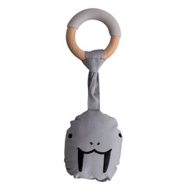 Anneau de dentition avec peluche gris