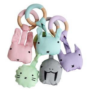 Anneau de dentition peluche animal gris