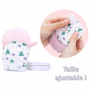 Moufle de dentition en silicone rose