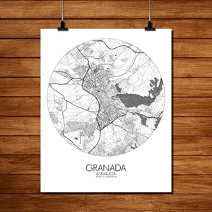 Grenade carte ville city map rond