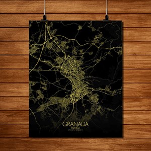 Grenade carte ville city map nuit