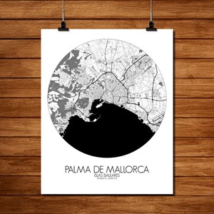 Palma carte ville city map rond