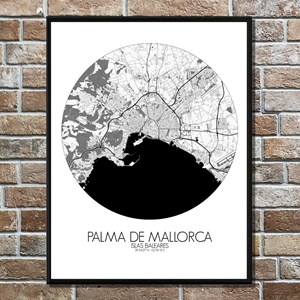 Palma carte ville city map rond