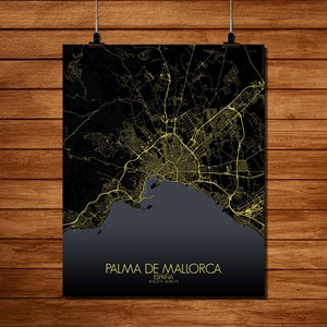 Palma carte ville city map nuit