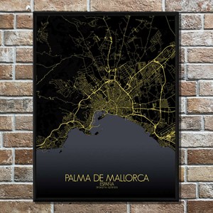 Palma carte ville city map nuit