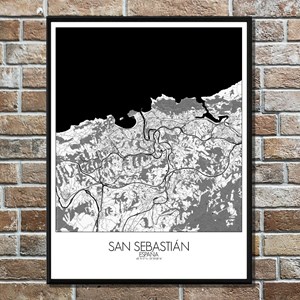 San sebastian - carte city map n&b