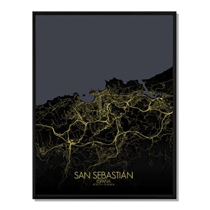 San sebastian - carte city map nuit