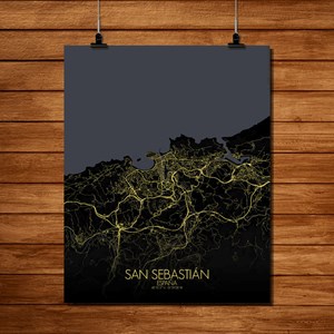 San sebastian - carte city map nuit