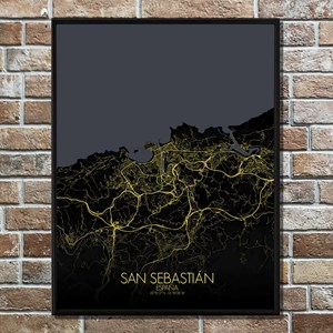 San sebastian - carte city map nuit
