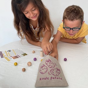 Roule patate-jeu de billes en bois -jura