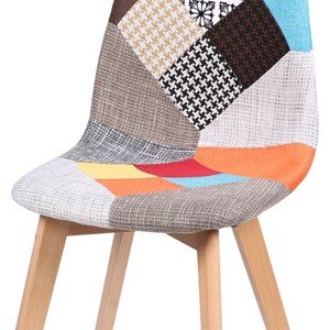 Chaise scandinave patchwork colors pieds