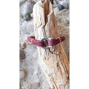 Bracelet marin cordage bordeau-ocre M